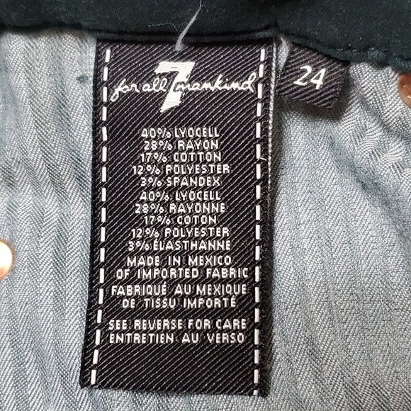 7 FOR ALL MANKIND Womens Green Stretch Zippered Pocketed Skinny Jeans main image 0